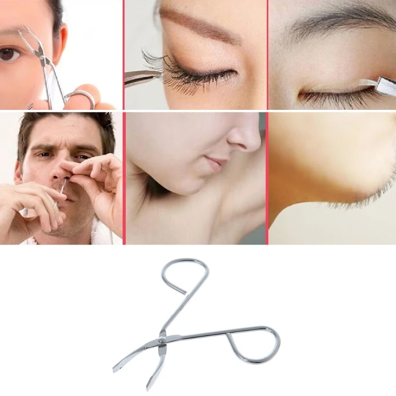

Multifunction Scissors Flat Tip Steel Eyebrow Clip Tweezer Clamp Clipper Stainless Steel Hair Removal Makeup Tools Silver Tool
