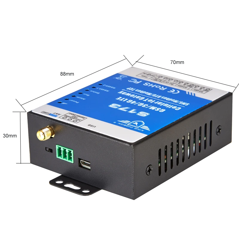 Беспроводной промышленный IoT SMS шлюз Modbus TCP к MQTT для солнечной электростанции зарядки Pile PLC VFD дизельные генераторы