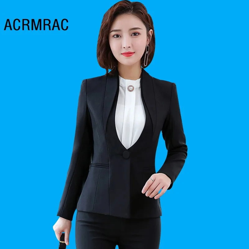 

Women suits Slim spring autumn Solid color jacket Pants 2-piece set OL Formal Women pants suits Woman set suits 909