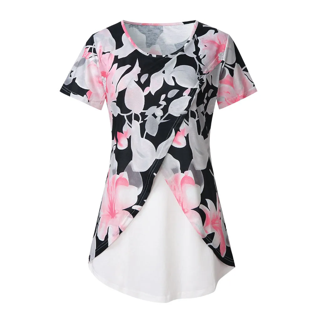 

Summer New Fashion Women's Comfy Layered Nursing Top Maternity Breastfeeding Tunic Wholesale Free Ship Z4