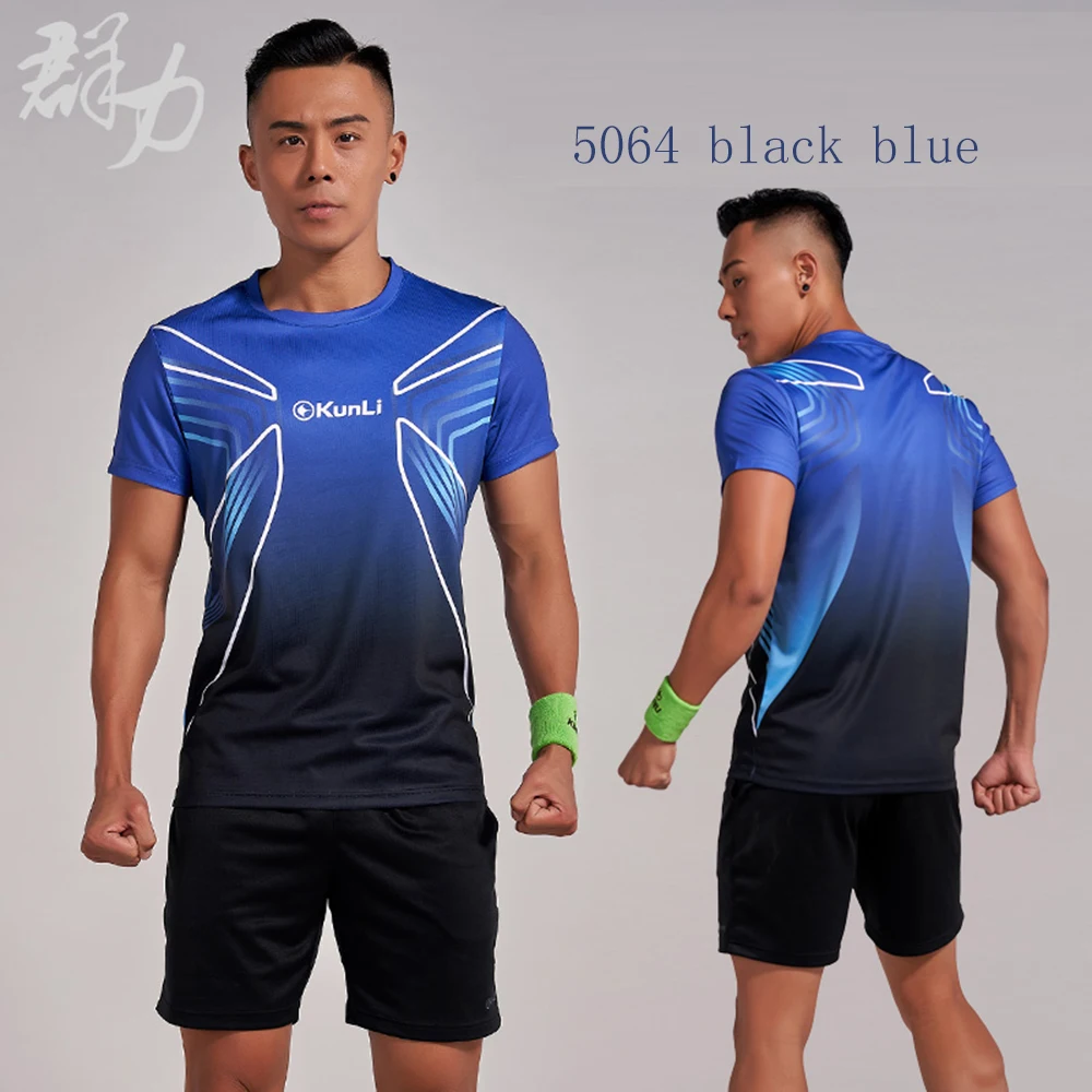 Kunli Новая Мужская Женская теннисная рубашка Спортивная одежда для улицы Беговая одежда для бадминтона баскетбольная короткая футболка рубашка