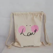 500pcs lot Custom Cotton Drawstring Bags with Your Logo String Backpack For Girls and Children School