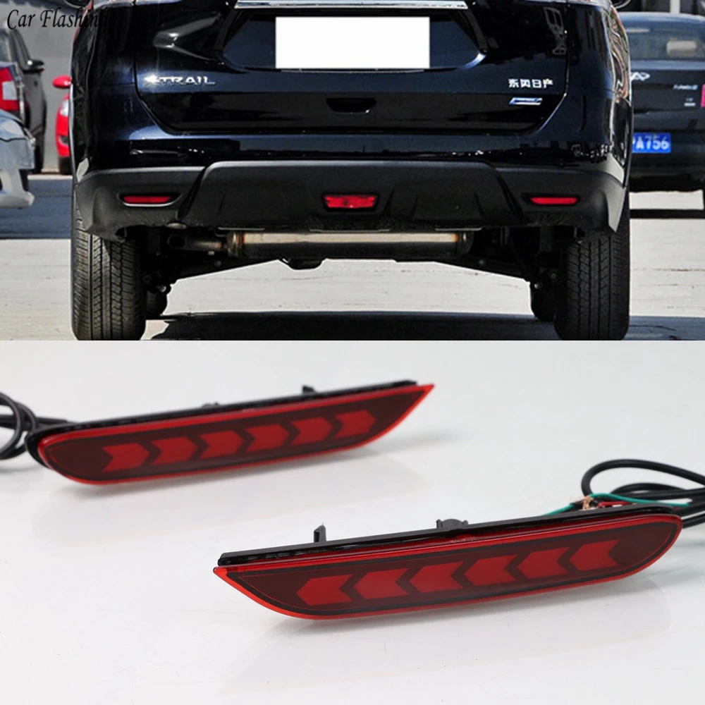 

2pcs Multi-function Car LED Reflector Lamp Rear Fog Lamp Rear Bumper Light Brake Light For Nissan Xtrail X-trail 2014 2015 2016