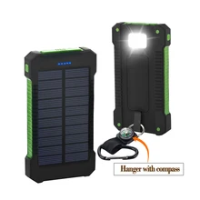 LEDGLE портативное зарядное устройство водонепроницаемый источник питания внешний аккумулятор с 2 выходными портами и компасом, 3 защитой