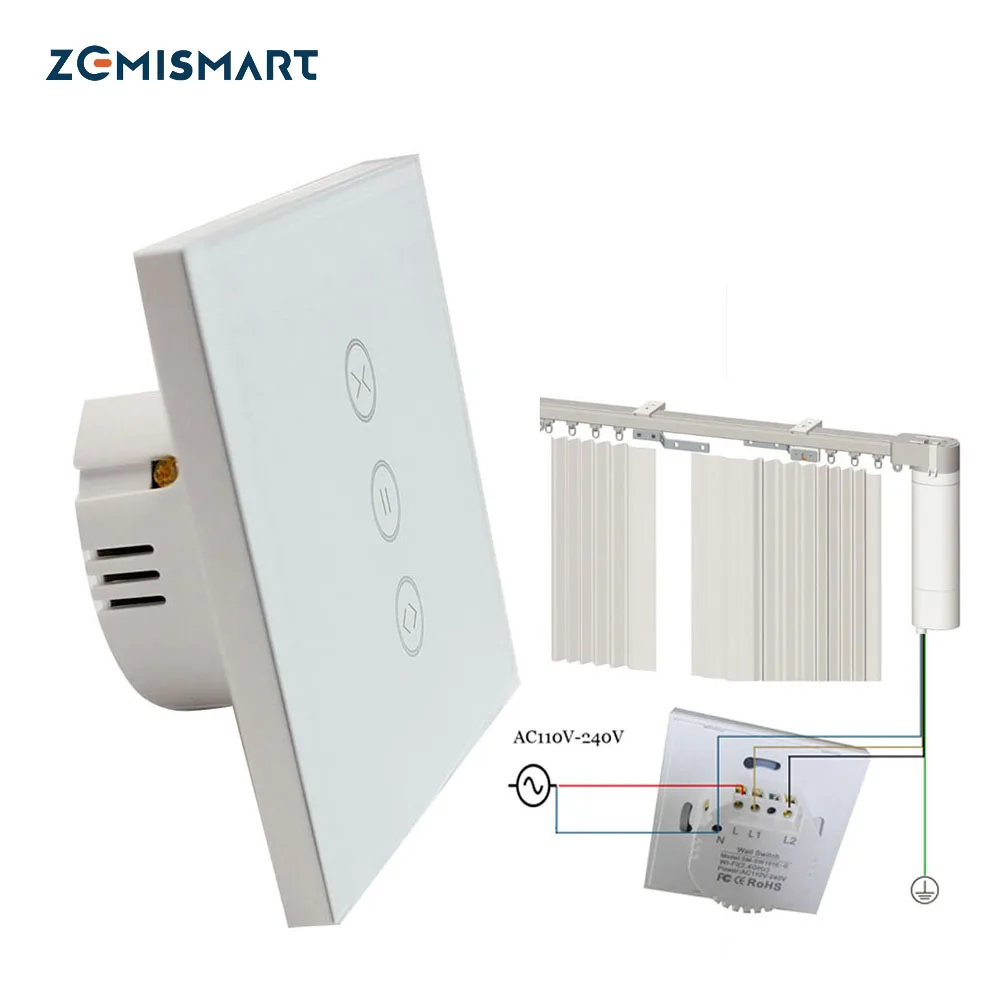

EU type Blind Switch Work with Google Home Alexa Wifi Support APP Control For slide or Roller Curtain Motor