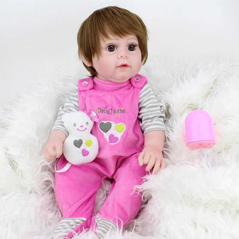 16 &quotReborn babies полностью силиконовые куклы bebe alive розовая одежда menina bathe playmate