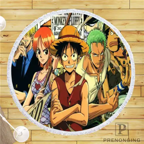 На заказ DIY из микрофибры по индивидуальному заказу ткань one piece (2) Круглый пляжный коврик полотенце напечатано по требованию 150 см #19-01-28-3-79
