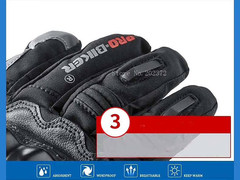 Зимние водонепроницаемые полная палец мотоцикле Перчатки, сенсорный экран гоночный мотоцикл Перчатки Нескользящие против Осень Черный Красный