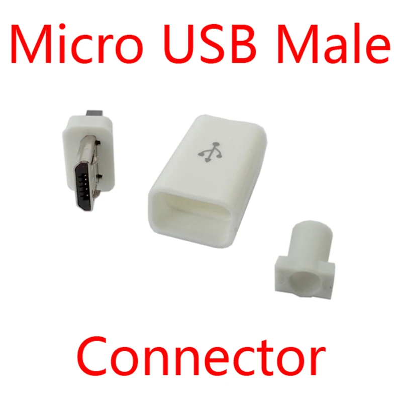 20 шт./лот DIY Micro USB Тип B штекер 5Pin 4 шт в сборе Разъем черный белый цвет|diy micro usb|usb busb b