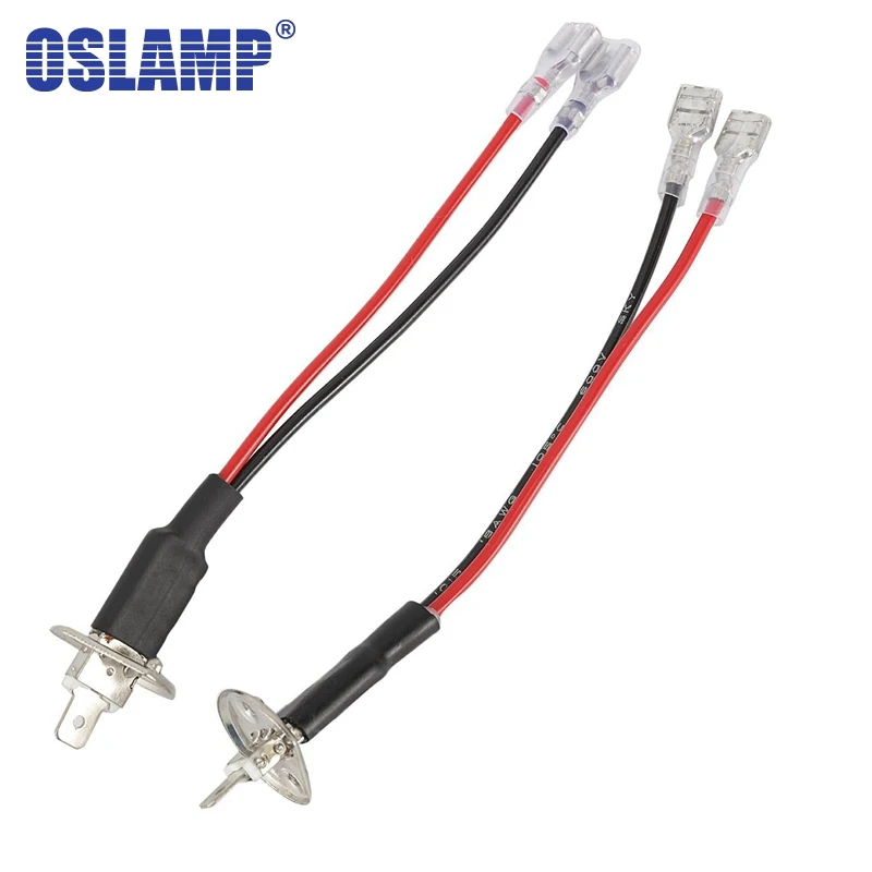 

Oslamp 2pcs H1 LED Replacement Bulb Single Diode Converter Wiring Connecting Lines for Headlights Bulb Cables Accessories