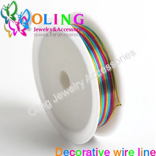 OlingArt 0.4MM 12M/Roll Wire Line Mixed Multicolor Plated Beaded Crafts  DIY Choker Bracelet Necklace Jewelry Making 004  012 Wire line