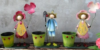 

Iron Flower Pot Metal Doll Flower Bucket Garden Decoration 29*11*20CM