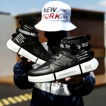 

Ins Tide New Fashion Show Personality Men'S Casual Shoes Comfortable Hard-Wearing Cool High-top Lace-up Men'S Sports Shoes Male