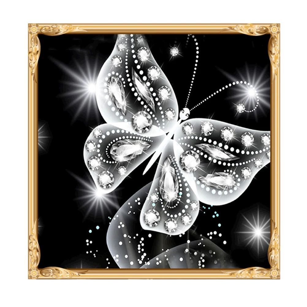 

5D DIY Diamond Embroidery Painting Handmade Wall Decoration Cross Stitch Printing Craft Kits without Frame(Butterfly)