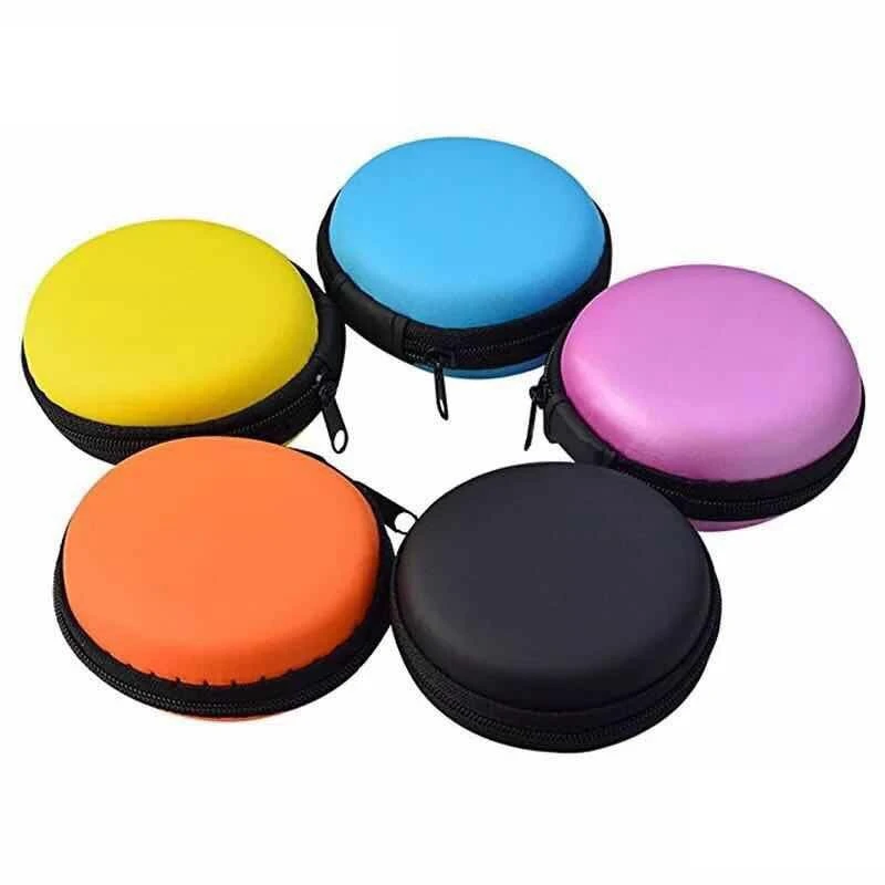 

Portable Mini Round Hard Storage Case Bag for Earphone Cases SD TF Cards Earphones Bags For iPhone Xiaomi Samsung Phone