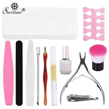 Saviland Professional 12 шт./компл. инструменты для маникюра Чистящая Щетка пилочки Буфер кутикулы вилка УФ гель лак пилочки для ногтей