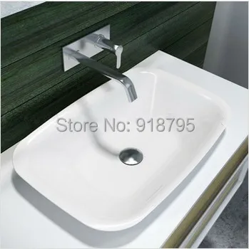 

Rectangular bathroom solid surface stone counter top Vessel sink fashionable Corian washbasin RS38205-557