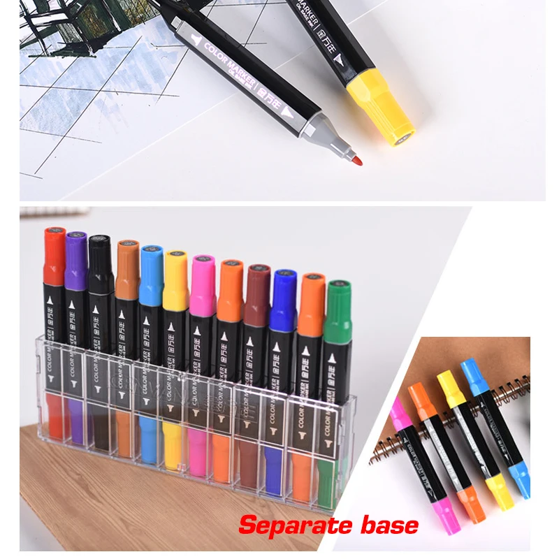 Günstig WISSEN 12 24 36 48 72 Farben Skizze Marker Set Fettige Basis tinte Kunst Spezial Verwendung falten Farbe Für Draw Animation Manga Liefert