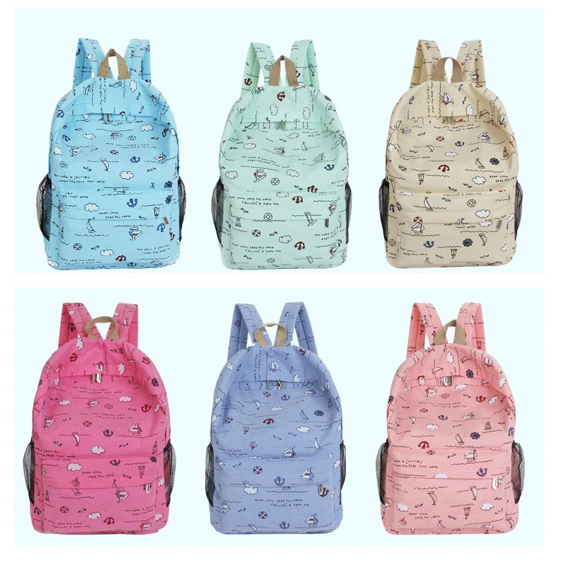 

2019 cute Cartoon print women bag Canvas backpack Female Leisure school bag for teenger girls shoulder bag large size M496