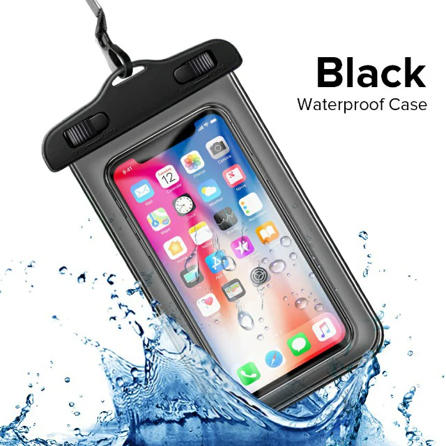 Олаф универсальные плавательные сумки водостойкая подводная сумка чехол Чехол для телефона для iphone 7 8 Plus samsung Xiaomi LG 3,5 дюймов-5,8 дюймов - Цвет: Black