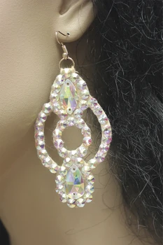 

Earrings with rhinestone handmade