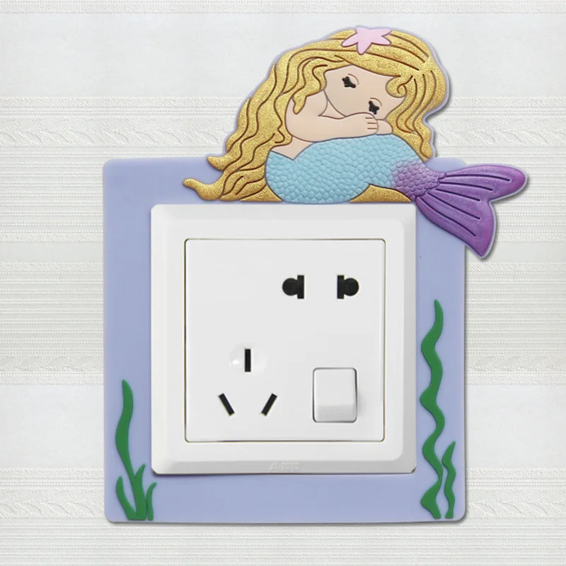 4 أنواع PVC مضيئة لطيف الأسماك غسل ملصق تحويل غطاء الحديثة بسيطة المعيشة غرفة نوم الإبداعية مجموعة مقابس التبديل كوف