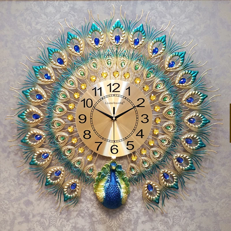 European Luxury Quartz Creative Large Wall Clock Art ...