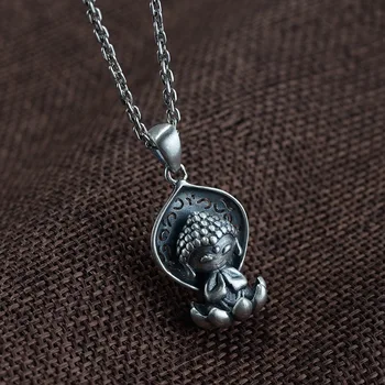 

s925 silver restoring ancient ways is dumb light craft female cartoon small lotus Buddha pendant