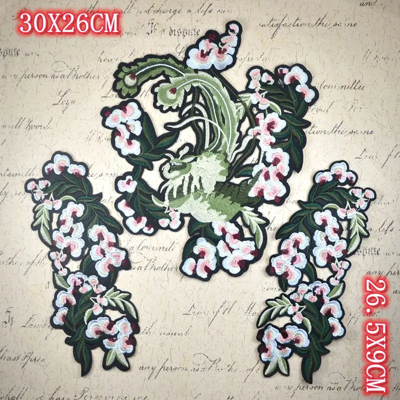 

phoenix Flower 3pcs/set Embroidered applique parche patches for clothes apliques de roupa sticker parches bordados para ropa