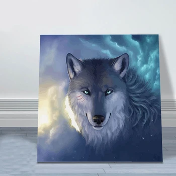 

modular painting Full moon Wolf digital paint by numbers diy digital painting diy oil painting picture by numbers