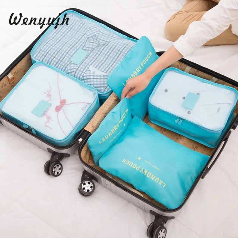 

WENYUJH 6PCs/Set Travel Bag For Clothes Functional Travel Accessories Luggage Organizer High Capacity Mesh Packing Cubes #New