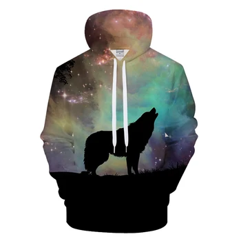 

Animal Hoodies Galaxy Sweatshirt 3D Wolf Hoody Men Tracksuit Brand Hooded Streatwear Coat Male Pullover 2018 DropShip ZOOTOPBEAR