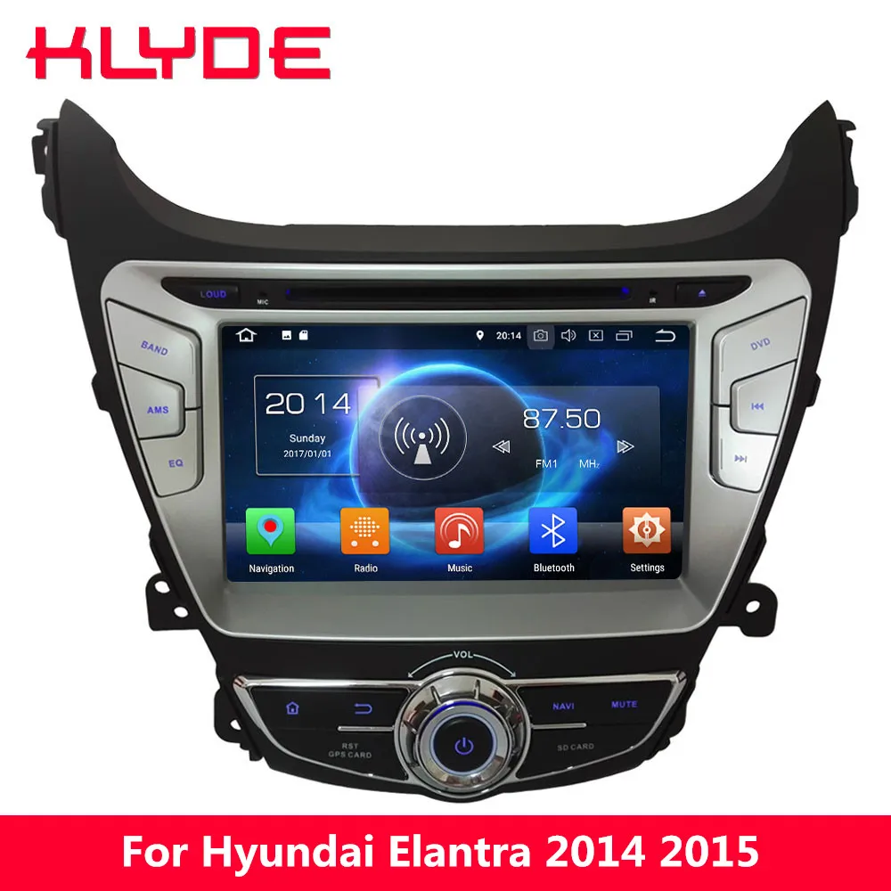 

KLYDE 8" Octa Core PX5 4GB RAM 32GB ROM Android 8.0 7.1 Car DVD Multimedia Player Radio Stereo For Hyundai Elantra I35 2014 2015