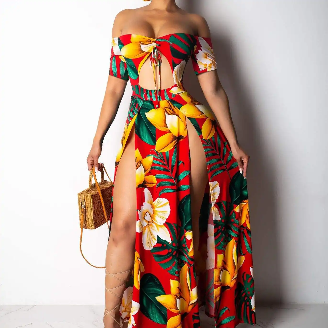 vestido festa ombro caido