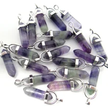 Натуральный камень, флюоритовый кварц, кристалл, бирюза, Лапис, тигровый глаз, чакра, подвеска для изготовления ювелирных изделий, ожерелье, аксессуары, 24 шт