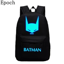 Veevanv mochilas de dibujos animados super hero batman noche efecto luminoso fluorescencia mochila para estudiantes bolsas escolares mochilas para niños