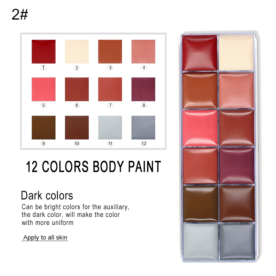 Kaufen IMAGIC 12 Farben Flash Tattoo Gesicht Körper Malen Ölgemälde Kunst verwenden in Halloween Party Phantasie Kleid Schönheit Make Up Tool