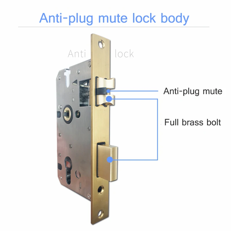  1Set European Solid brass Door Lock set Retro Bedroom Square Door Handle Lock Interior Room Door Le - 33050478853