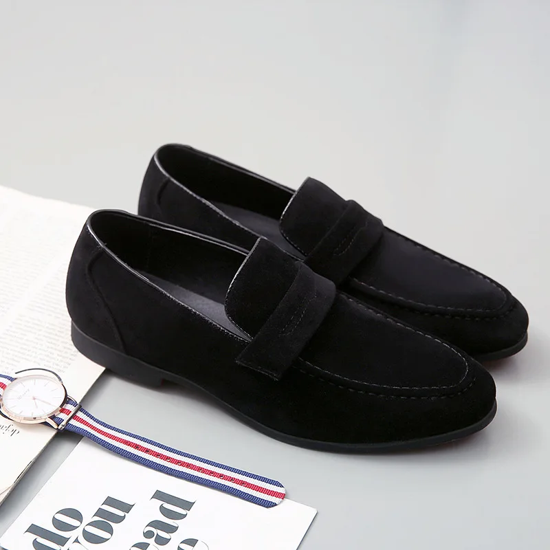 

Slip on Men's faux suede shoes loafer big size official shoes gentlemen micro suded traveler walk footwear for Men zy437
