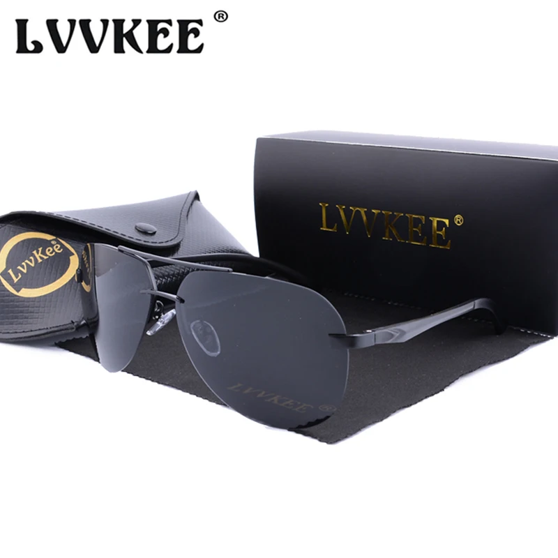 LVVKEE Полароид объектив пружинный шарнир алюминиевые солнцезащитные очки мужские пилот водитель поляризованные солнцезащитные очки мужские рыболовные женские очки