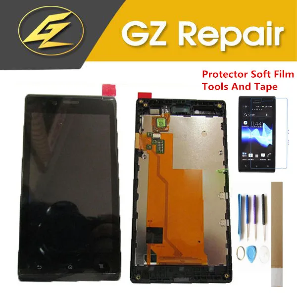 Beste Voor Sony Xperia J ST26a ST26i ST26 Lcd scherm Met Touch Sensor Glas Digitizer Met Frame Assembly Met Kits