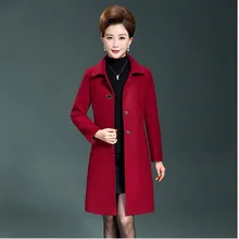 Высокое качество, шерстяное пальто, Осень-зима, Новое Женское пальто с длинным рукавом, шерстяное пальто для женщин, большой размер, одежда среднего возраста 5XL1908