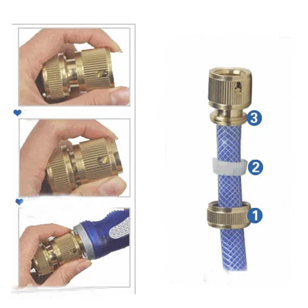 Латунь 1/2 Дюйма Садоводство Gun аксессуары Куча Разъем Стиральная Шланг Быстрый Разъем