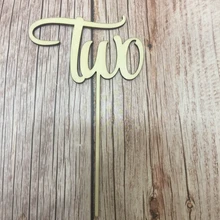 20pcs laser cut out TWO wood number baby shower cake topper happy birthday wood cake toppers two tone cut out chain bag
