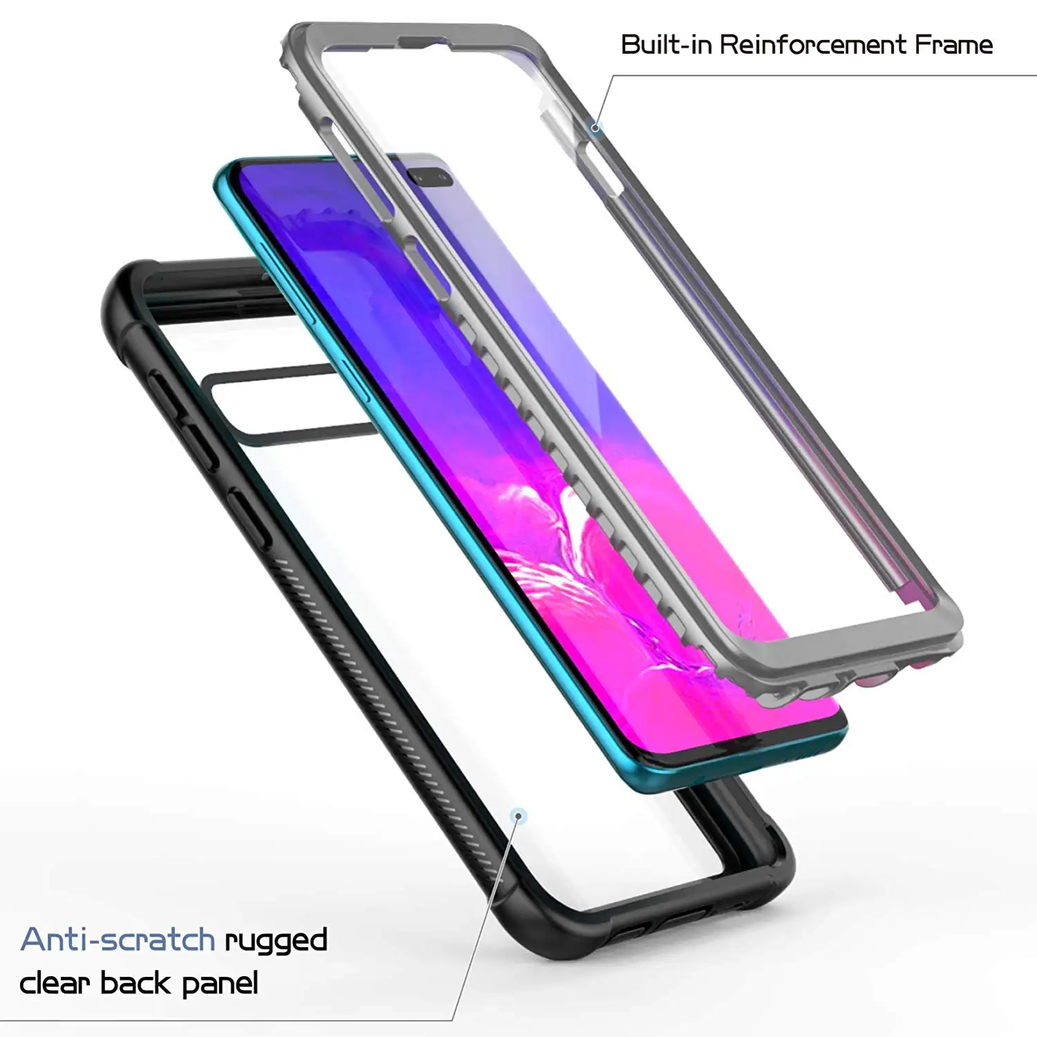 Полностью Защитные чехлы для телефонов Samsung Galaxy S10 S10e Plus Прозрачный Прочный