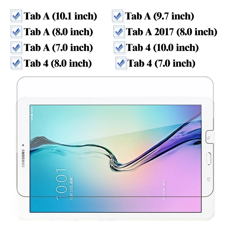 Защитное стекло для samsung Galaxy Tab a 10,1, 4 A 7 8 9,7, 10 дюймов, Защитная пленка для экрана на A6 T550, 10,1 дюймов, закаленное стекло