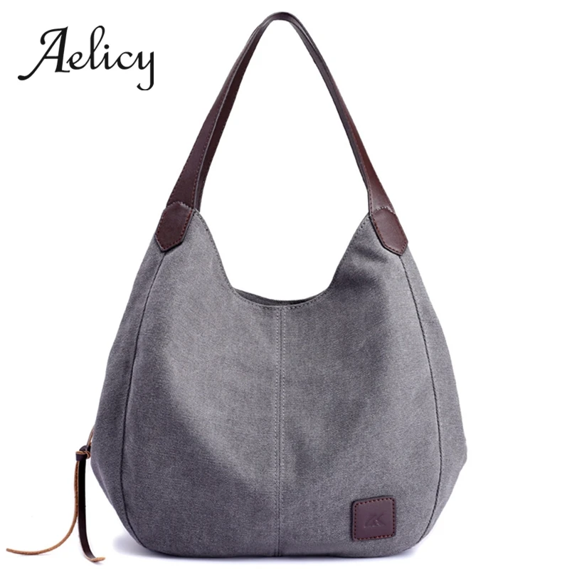 

Aelicy Canvas Foldable Multifunctional Handbag Casual Tote Dumpling Shape Women's Large Shoulder Bag Crossbody Messenger Bag