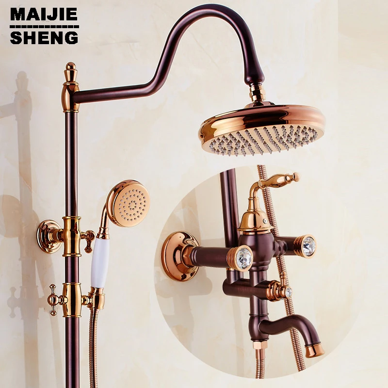 Shower Faucet With Slide Bar With Hand Shower luxury shower & Euro