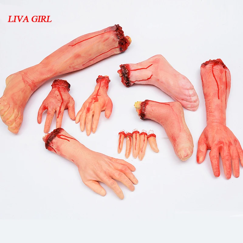 

Halloween Horror Props Bloody Hand Haunted House Party Decoration Scary Hand Finger Leg Foot Cosplay HOT Sale