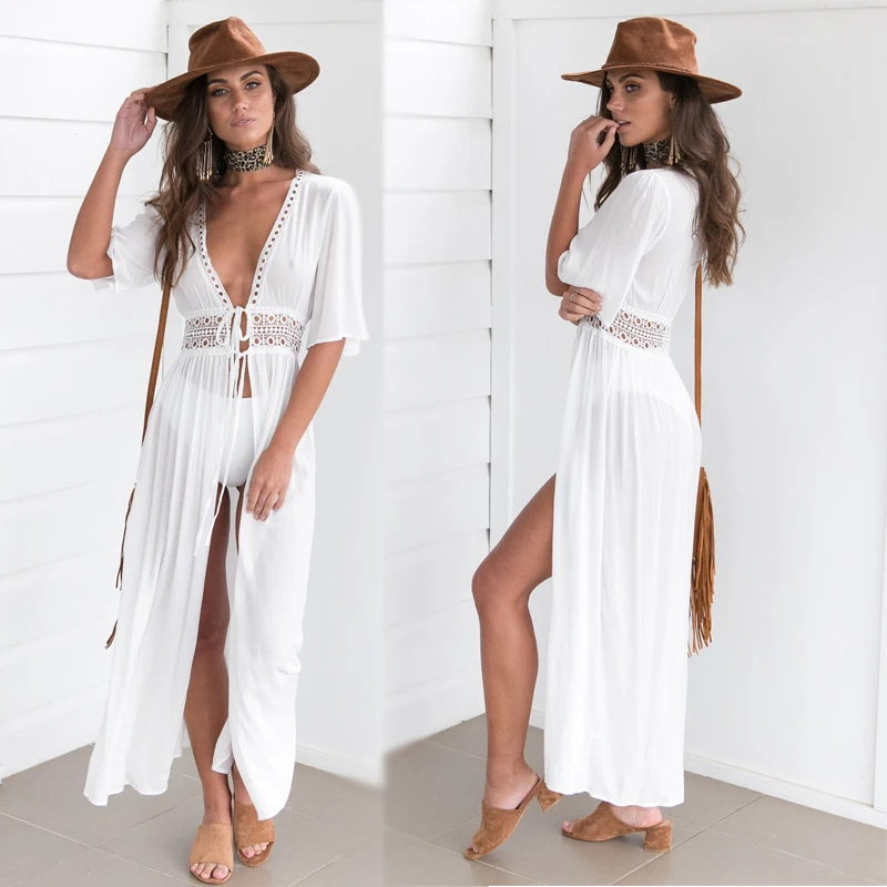 Buy 2018 Bikini Covers Up Beach Coat Swimsuit Cover Ups Lace Beachwear Sun